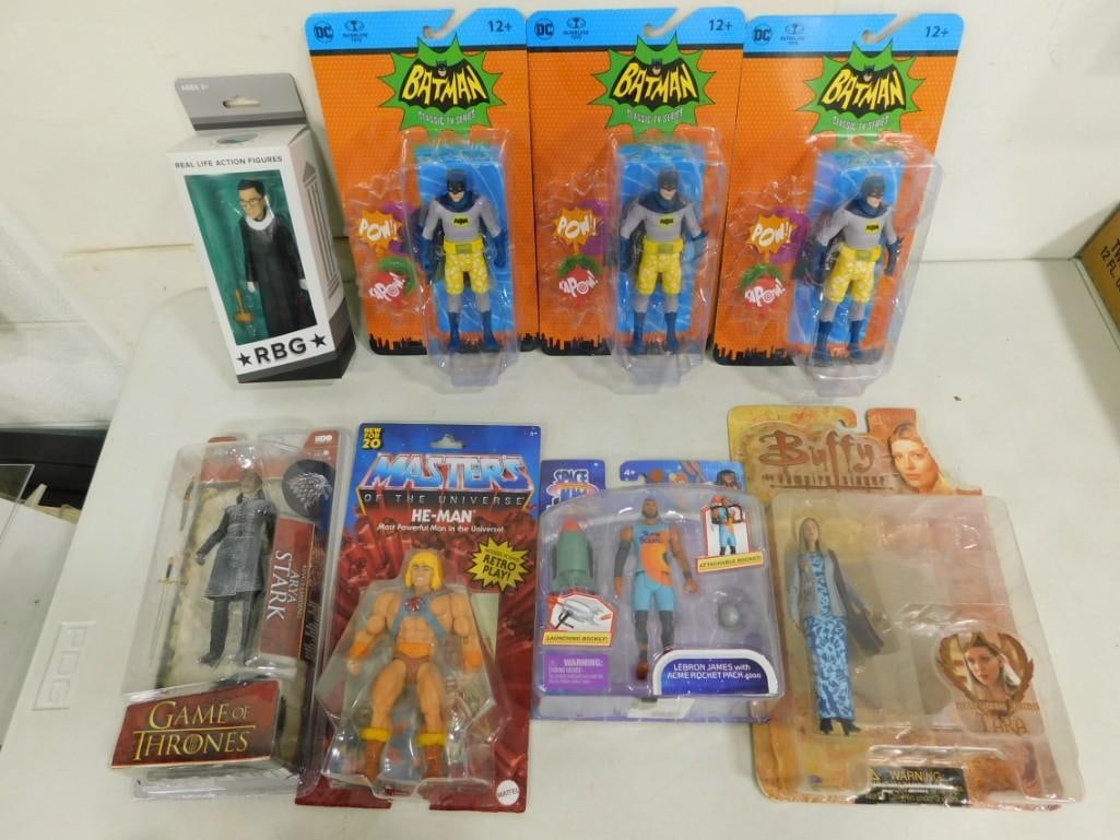 Action Figures New in Package incl He-Man Masters of the Universer, Batman, Space Jam Lebron James, (1 of 7)