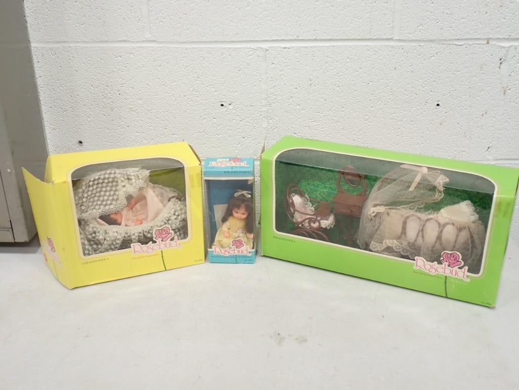 Vintage Mattel Rosebud Dolls / Accessories with boxes: Vintage Mattel Rosebud Dolls / Accessories with boxes