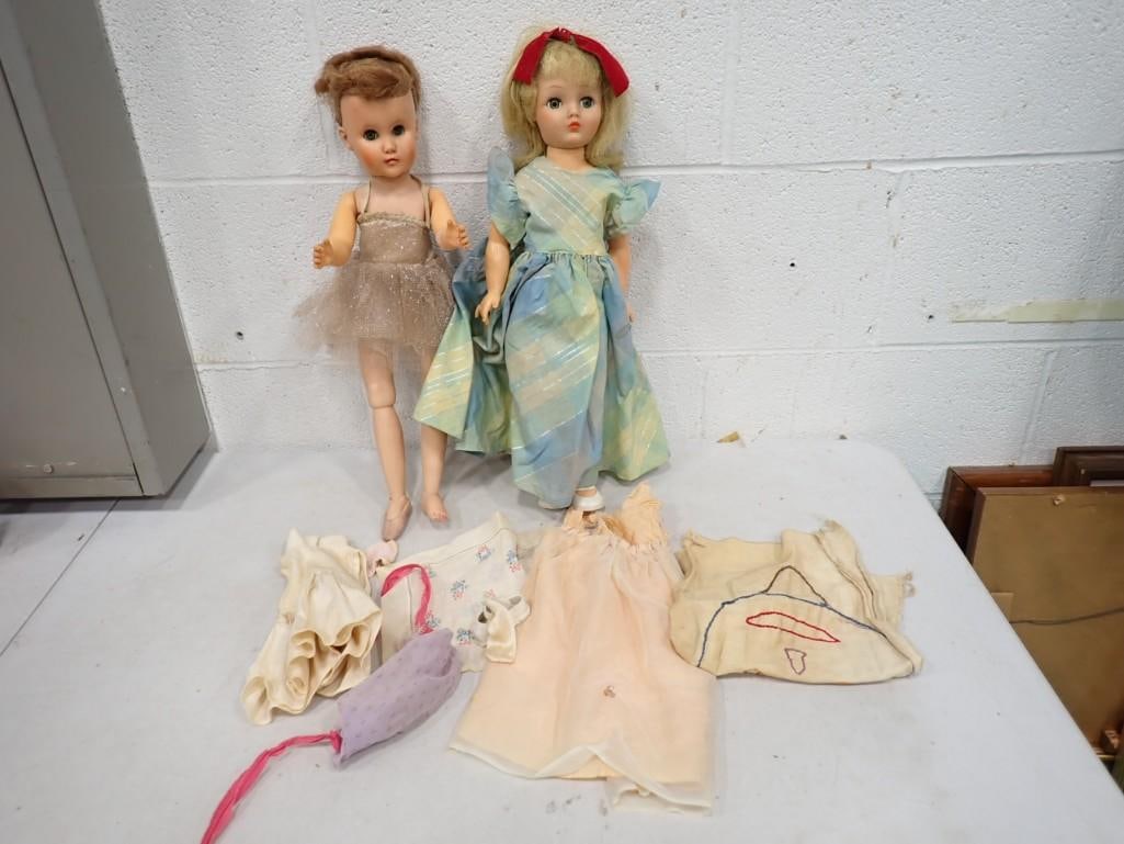 Pair of Vintage Dolls with clothes / accessories - one marked 20 Bal the other Horsman: Pair of Vintage Dolls with clothes / accessories - one marked 20 Bal the other Horsman