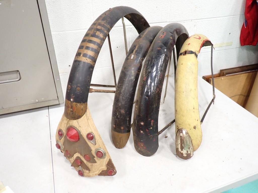 Lot of 4 Vintage Metal Bike Fenders: Lot of 4 Vintage Metal Bike Fenders