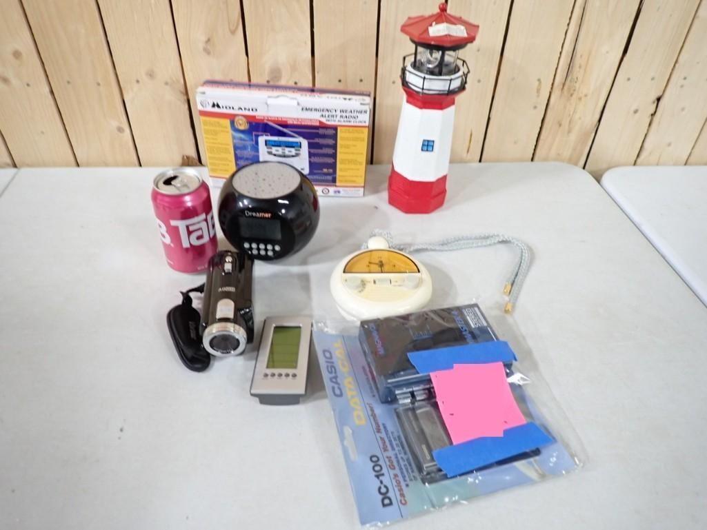 Misc. Lot including Vintage Casio Data Cal, Magnavox Portable Cassette Player, Mini Light House (1 of 3)
