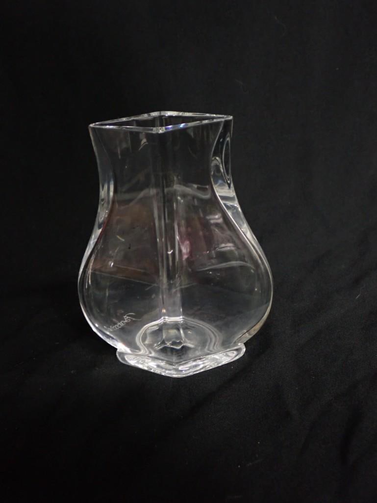 Baccarat Crystal Lilas Vase Stamped on the Underside and Signed in Script Along the Front: Baccarat Crystal Lilas Vase Stamped on the Underside and Signed in Script Along the Front . Height: 5"