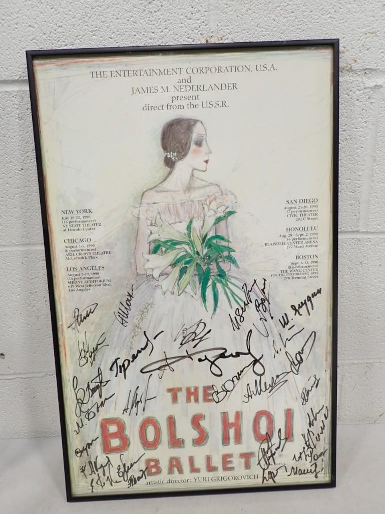 Signed Bolshoi Ballet Poster, 1998. Designed by Jean Pierre Cassigneul: Signed Bolshoi Ballet Poster, 1998. Designed by Jean Pierre Cassigneul (French, b. 1935) depicting Natalia Bessmertnova, wife of Director Yuri Grigorovich . 15" x 23"