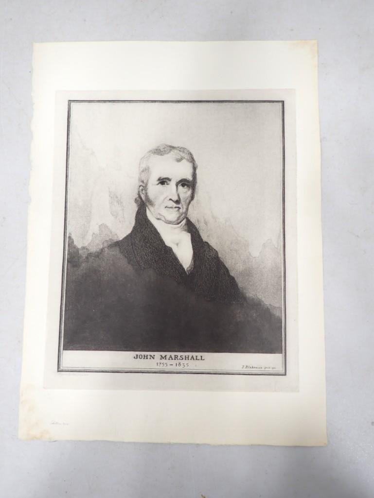 Thomas Blakeman (American, 1887-1953) Portrait of John Marshall (1755-1835): Thomas Blakeman (American, 1887-1953) Portrait of John Marshall (1755-1835) , Etching. Signed in pencil "Thomas Blakeman" lower left. Inscribed "Edition 300" in pencil lower left at ba