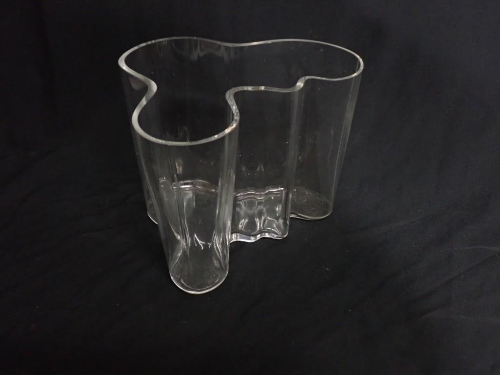 Alvar Aalto (Finnish, 1898-1976) for Littala, "Savoy" Clear Glass Vase Signed on the Underside: Alvar Aalto (Finnish, 1898-1976) for Littala, "Savoy" Clear Glass Vase Signed on the Underside