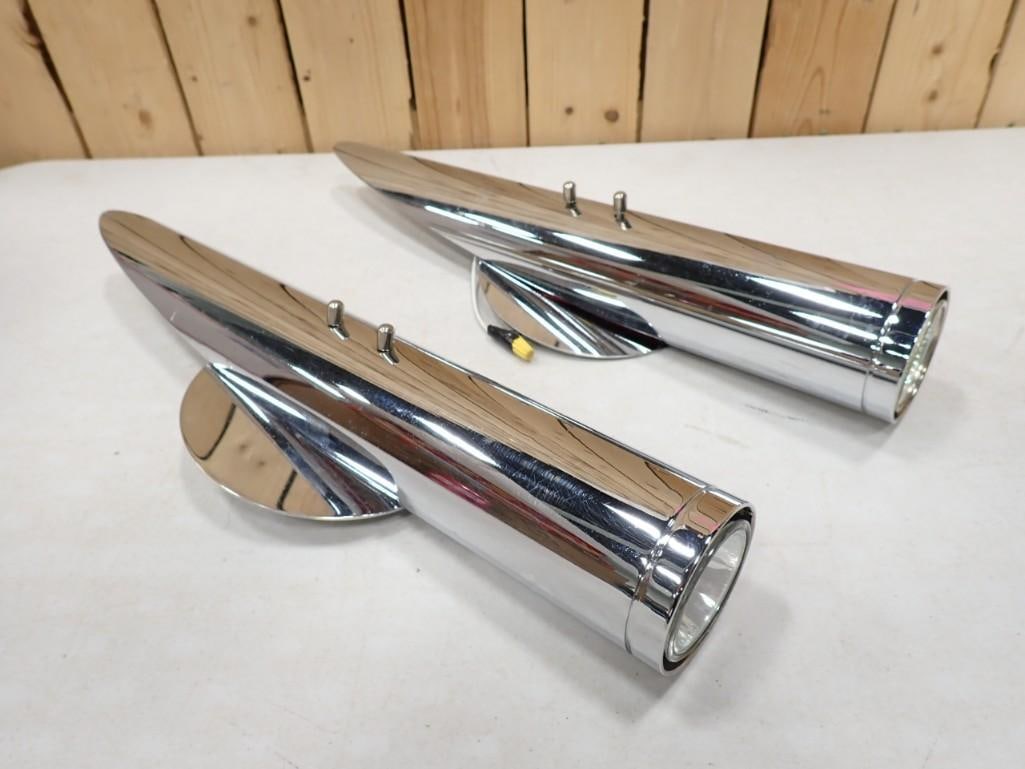 Pair of Wall Light / Scones - Chrome Metal (1 of 11)