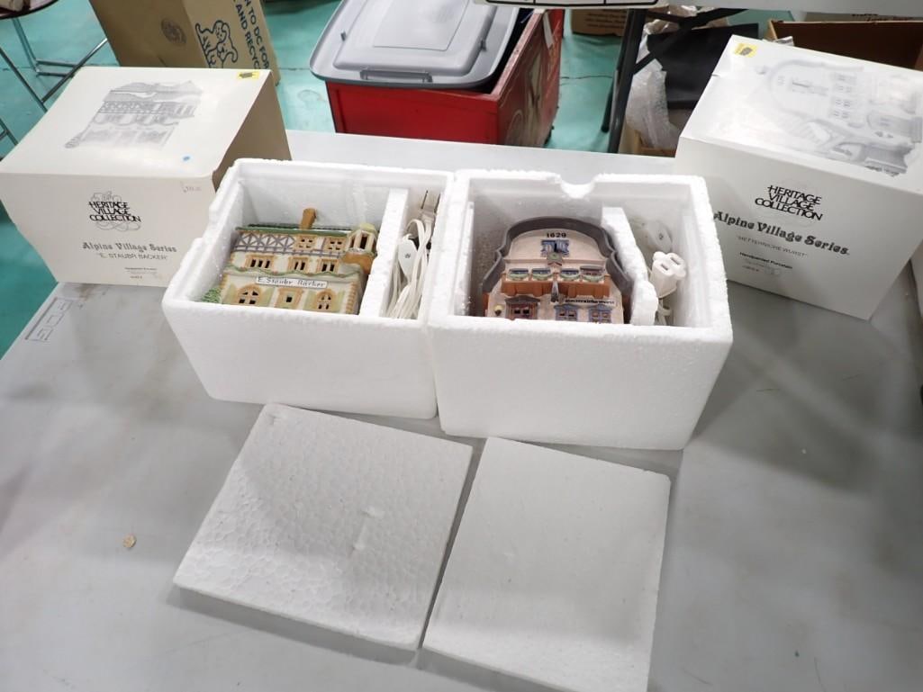 Dept 56 Heritage Village Collection Alpine Village Series "E. Staubr Backer" and "Metterniche Wurst": Deptartment 56 Heritage Village Collection Alpine Village Series "E. Staubr Backer" and "Metterniche Wurst"