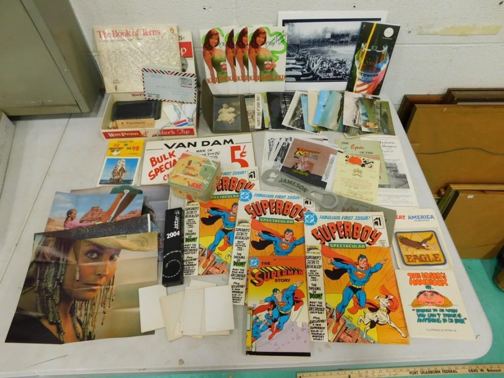 Vtg Superman Comics, Bo Derek Book, Set of 12 Mini Posters, Postcards, Negatives, Pen Set, (1 of 9)