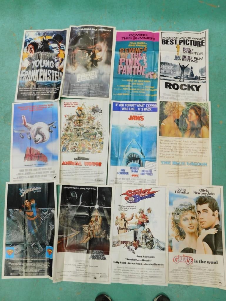 12 Vtg 1981 Topps 12" x 20" Movie Posters - Star Wars, Rocky, Superman, Grease, Smokey and the Bandi: 12 Vtg 1981 Topps 12" x 20" Movie Posters - Star Wars, Rocky, Superman, Grease, Smokey and the Bandit, etc