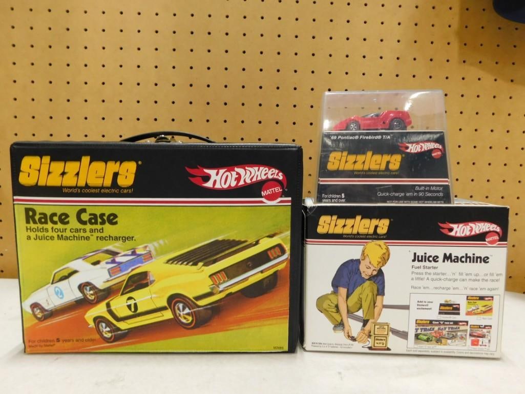 Hot Wheels Sizzlers Lot incl Race Case, '69 Pontiac Firebird T/A, and Juice Machine (1 of 13)