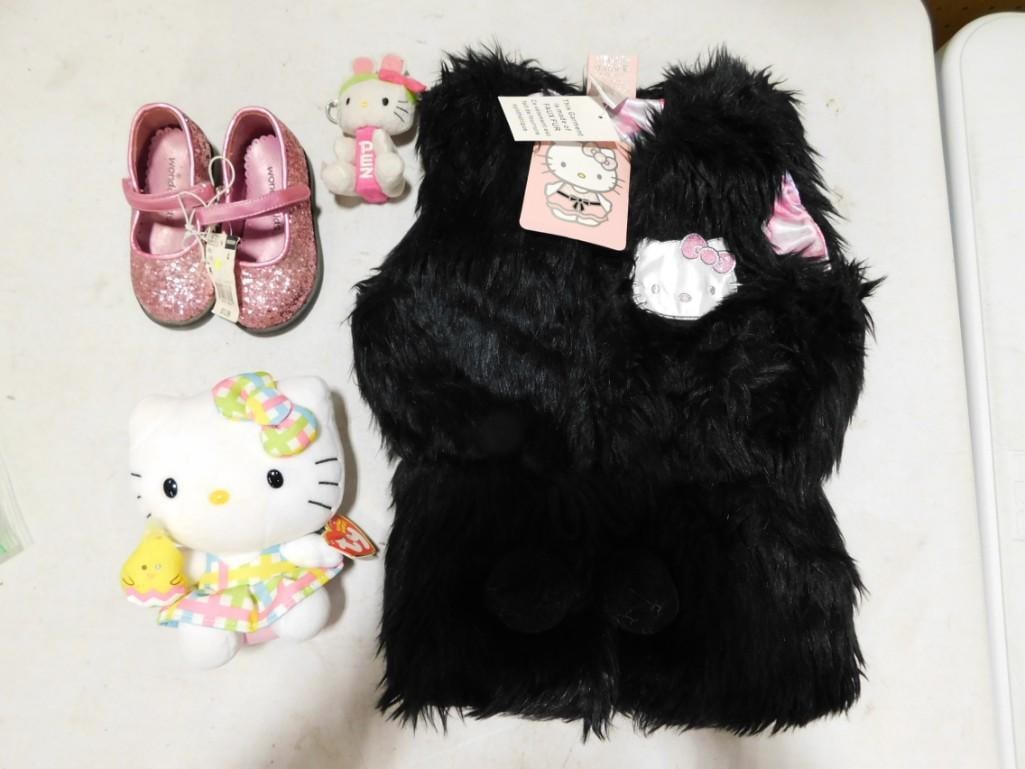 Hello Kitty Fashion Vest and Accessories incl Vest, Shoes, Plush Kitty, etc: Hello Kitty Fashion Vest and Accessories incl Vest, Shoes, Plush Kitty, etc. Vest, shoes, plush are new with tags