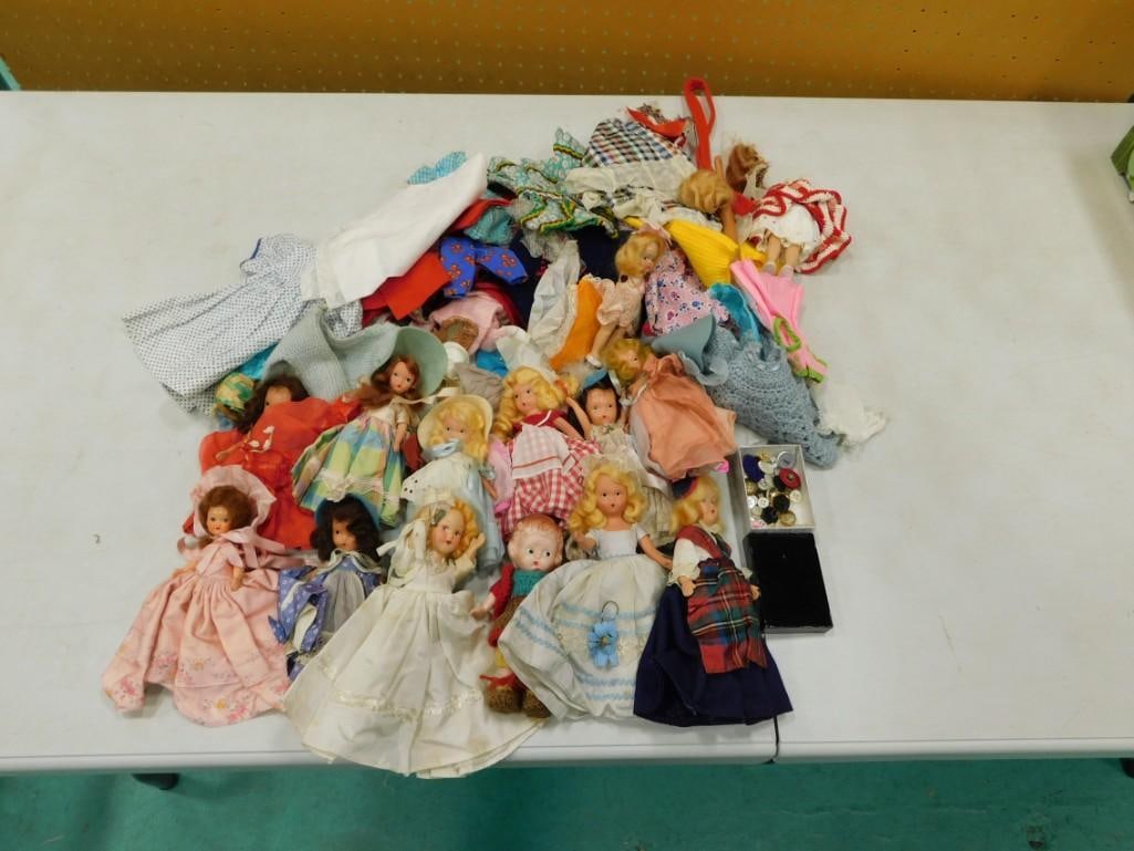 Large Lot vintage 1950-60s Nancy Ann composition and hard plastic fashion dolls, with extra clothing (1 of 6)