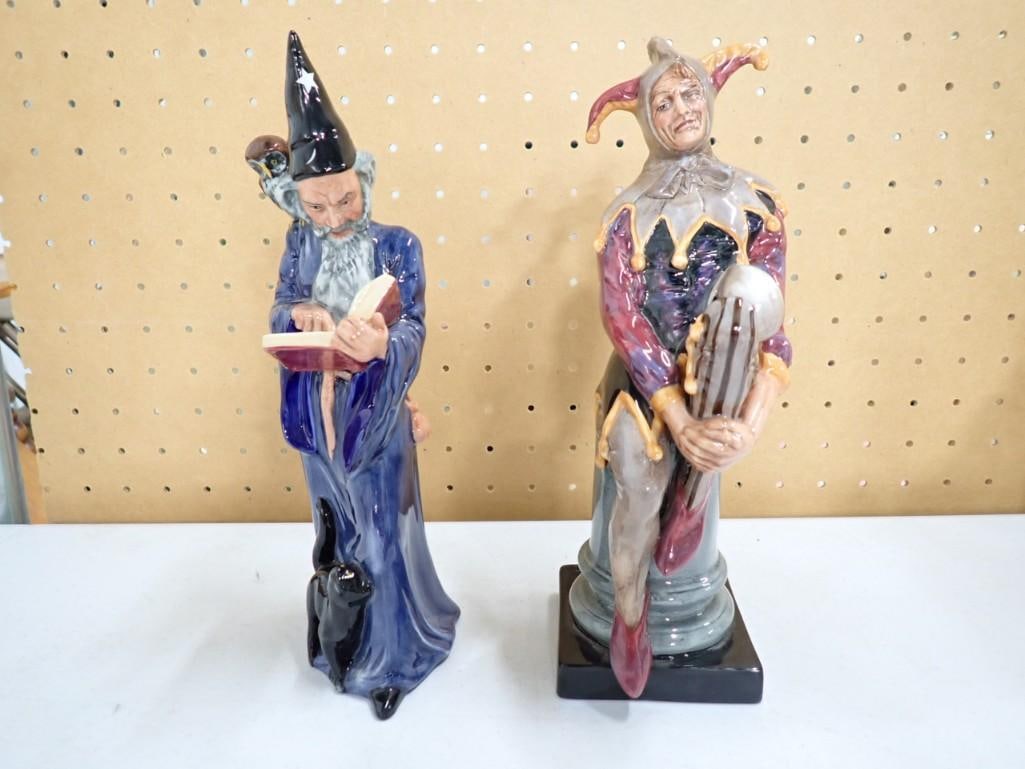 Pair of Royal Doulton Figurines including The Wizard and the Jester (1 of 6)