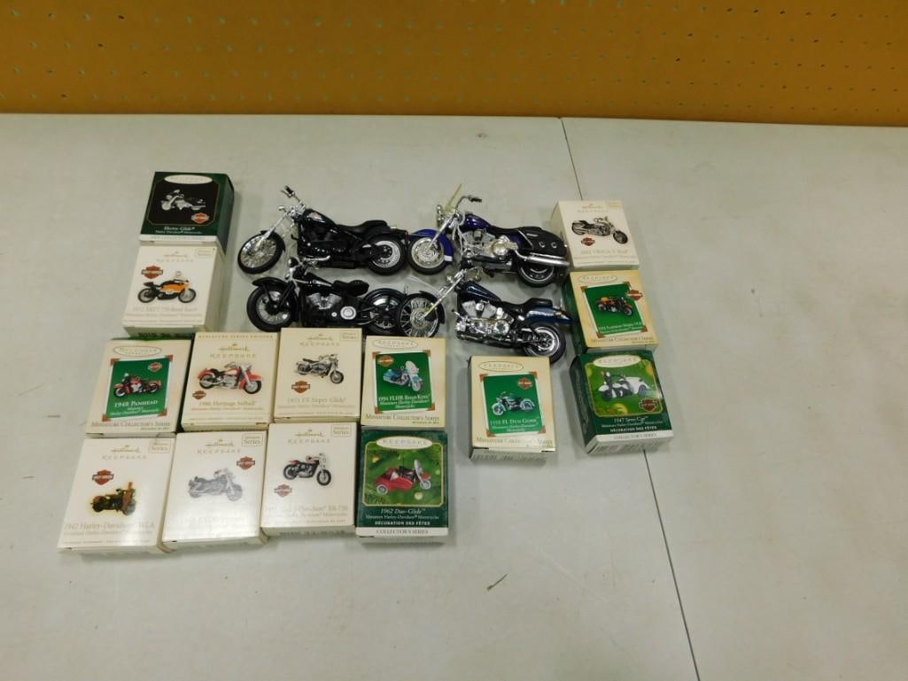 Motorcycle Christmas Ornaments and Miniatures incl Harley Davidson Hallmark Keepsake Ornaments (1 of 3)