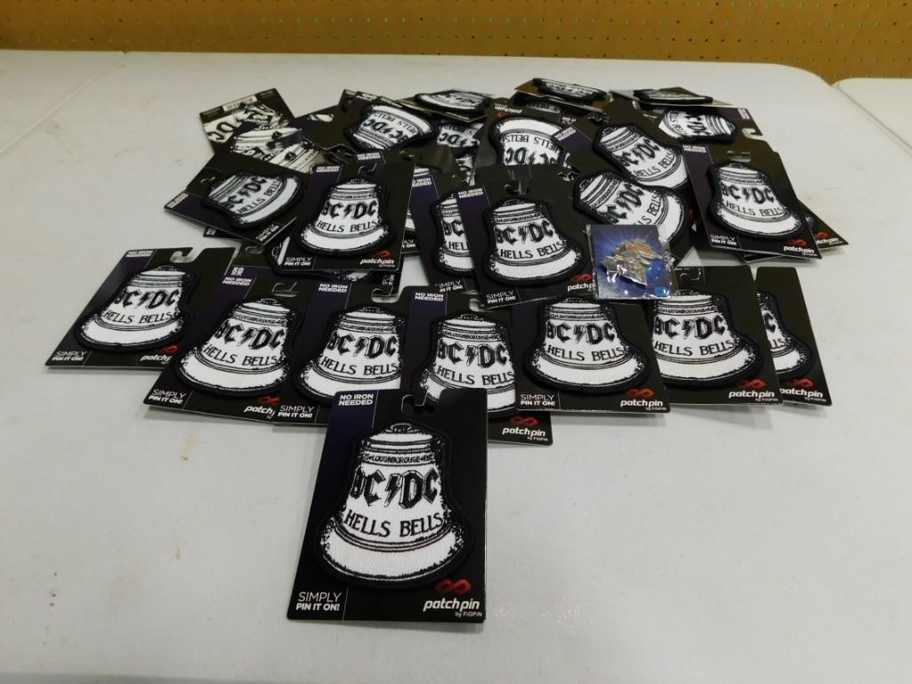 Lot of AC/DC Hells Bells Embroidered Patch Pins (1 of 4)