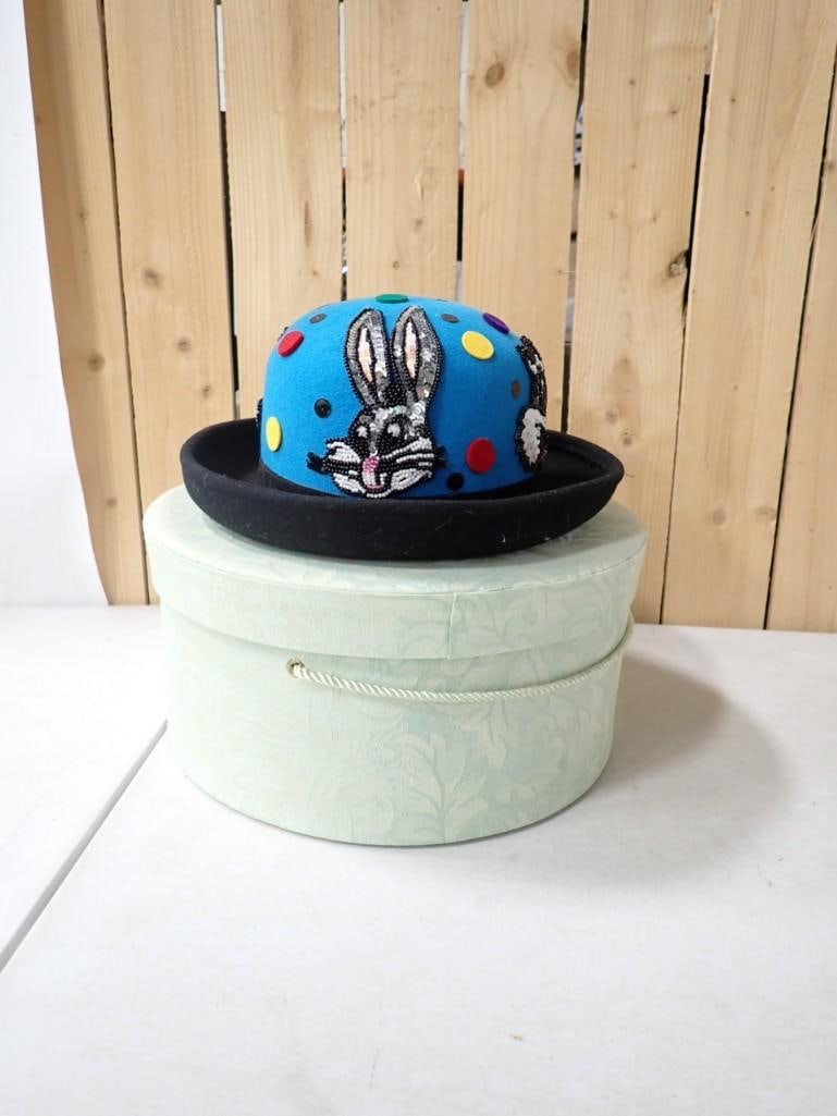 Witthall & Shon 1980 Vintage Warner Bros Hat with Sequined Tweety, Bugs, Sylvester, Daffy (1 of 7)