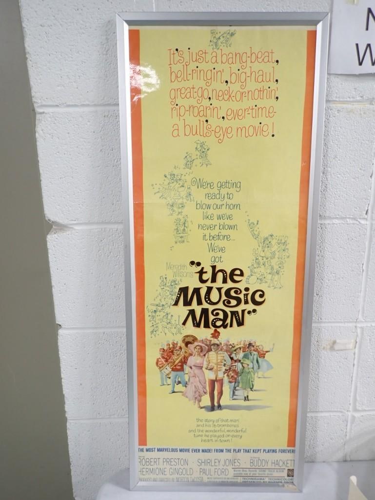 Vintage Framed Music Man Poster - Measures roughly 14x36" (1 of 7)