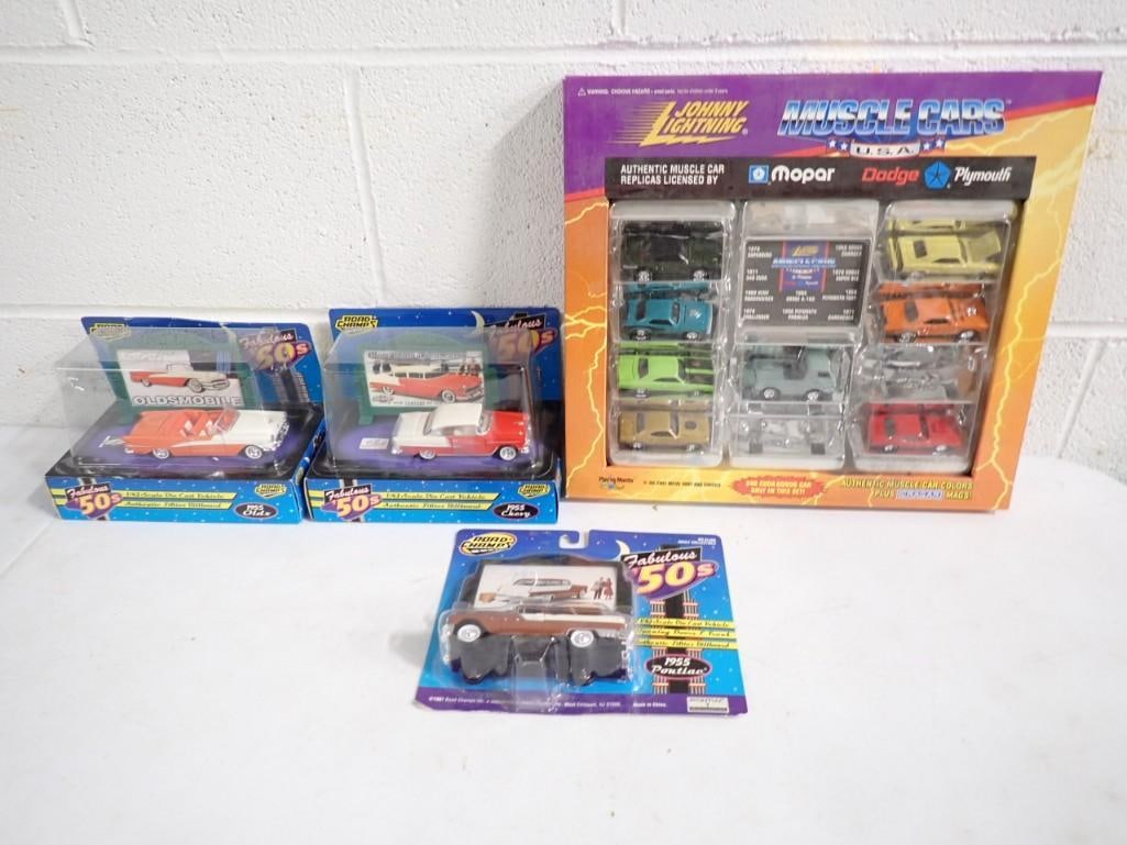 New in package Toy Car Lot including Johnny Lightning Muscle Cars, Fabulous 50's Cars (1 of 9)