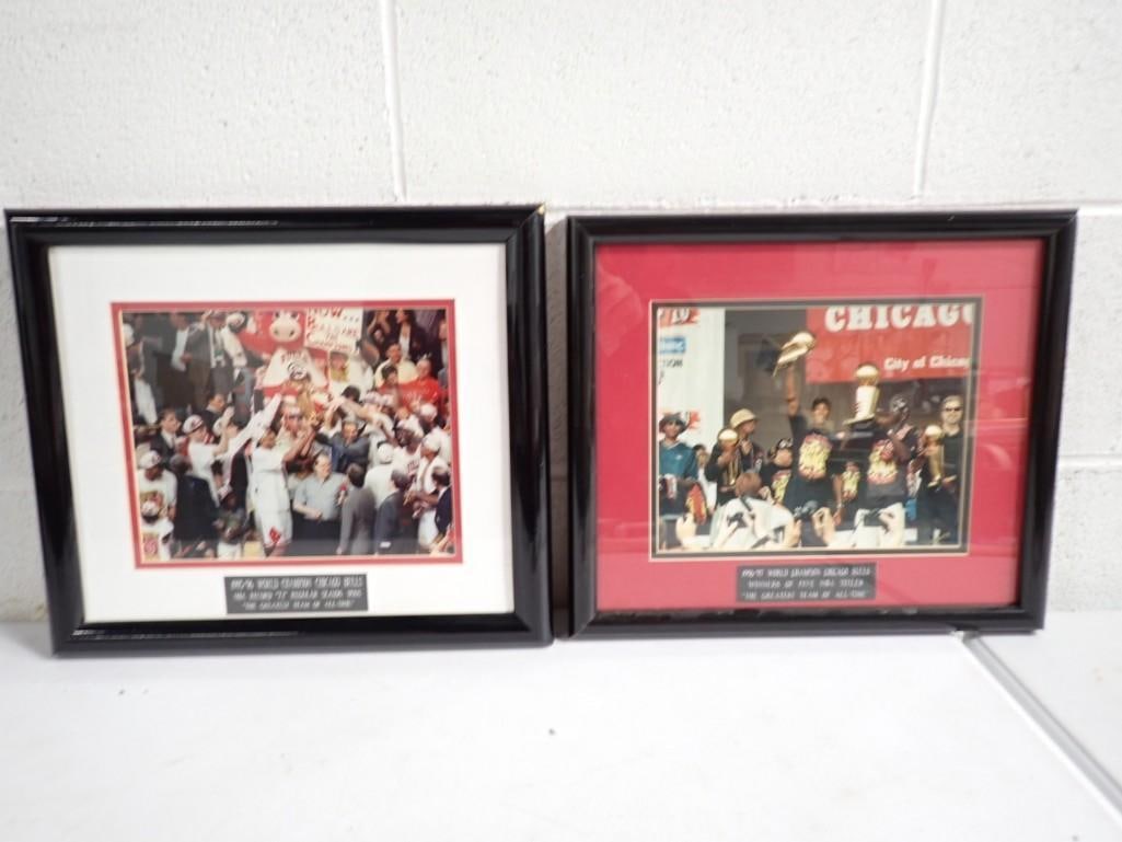 2 Framed Chicago Bulls Plaques / Pictures - 1995/96 and 1996/97 Championships (1 of 6)