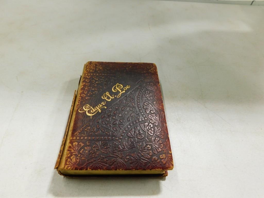 Old Edgar Allan Poe Book Leather Bound Poetical Works of Edgar Allan Poe: Old Edgar Allan Poe Book Leather Bound Poetical Works of Edgar Allan Poe . Condition: spine is broken, rough, but old.
