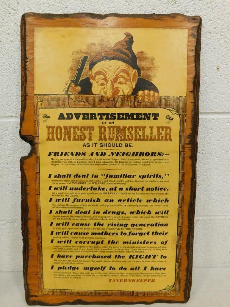 Bar Novelty Plaque Advertisement of an Honest Rumseller (1 of 3)