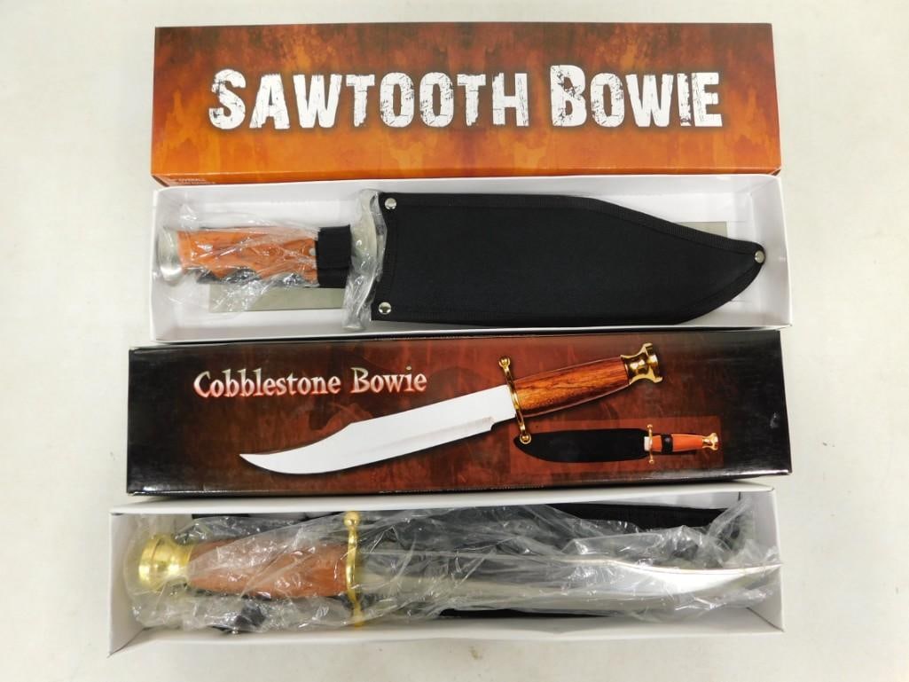 2 Bowie Knives with Sheaths incl Sawtooth Bowie and Cobblestone Bowie (1 of 9)