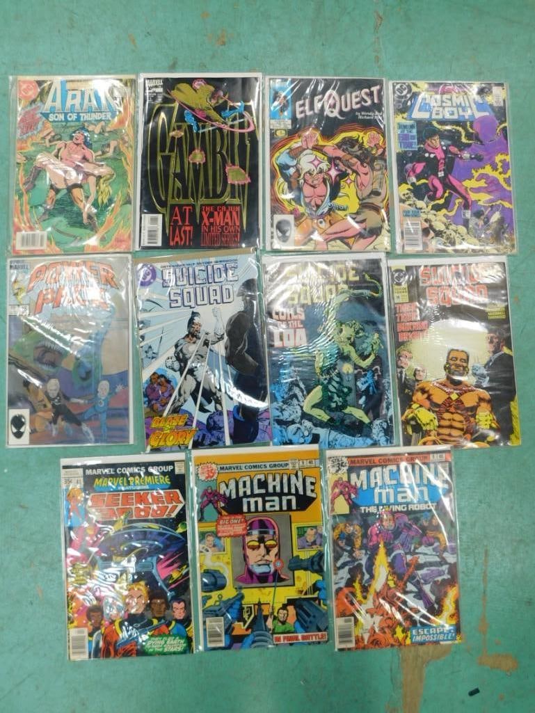 11 Comic Books incl Machine Man, Power Pack, Suicide Squad, Elf Quest, Cosmic Boy, etc (1 of 4)