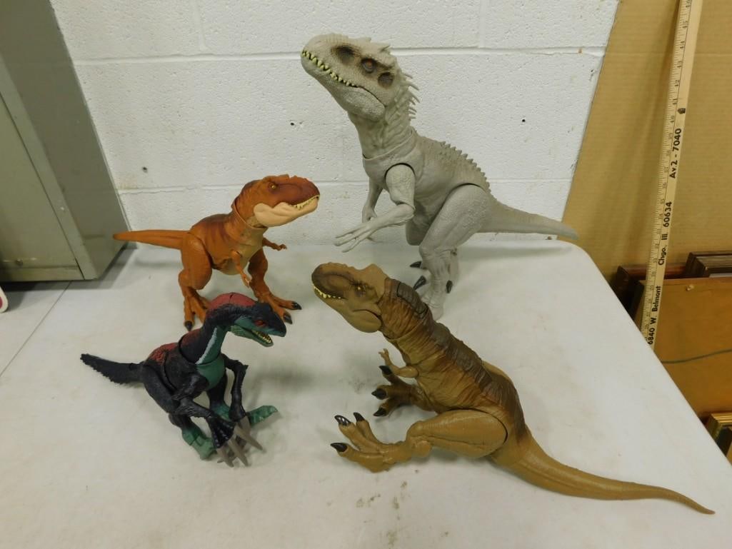 4 Plastic Jurassic Park Dinosaur Figures or Toys: 4 Plastic Jurassic Park Dinosaur Figures or Toys