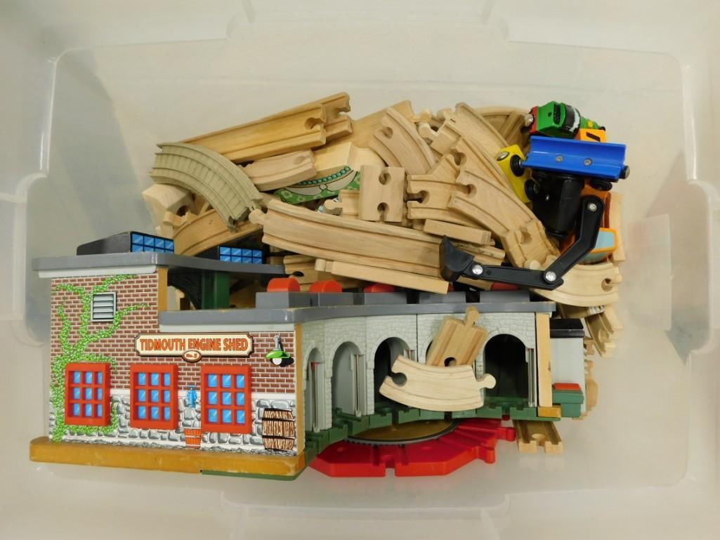 Wood Toy Train Track and Accessories incl Thomas & Friends, Etc: Wood Toy Train Track and Accessories incl Thomas & Friends, Etc