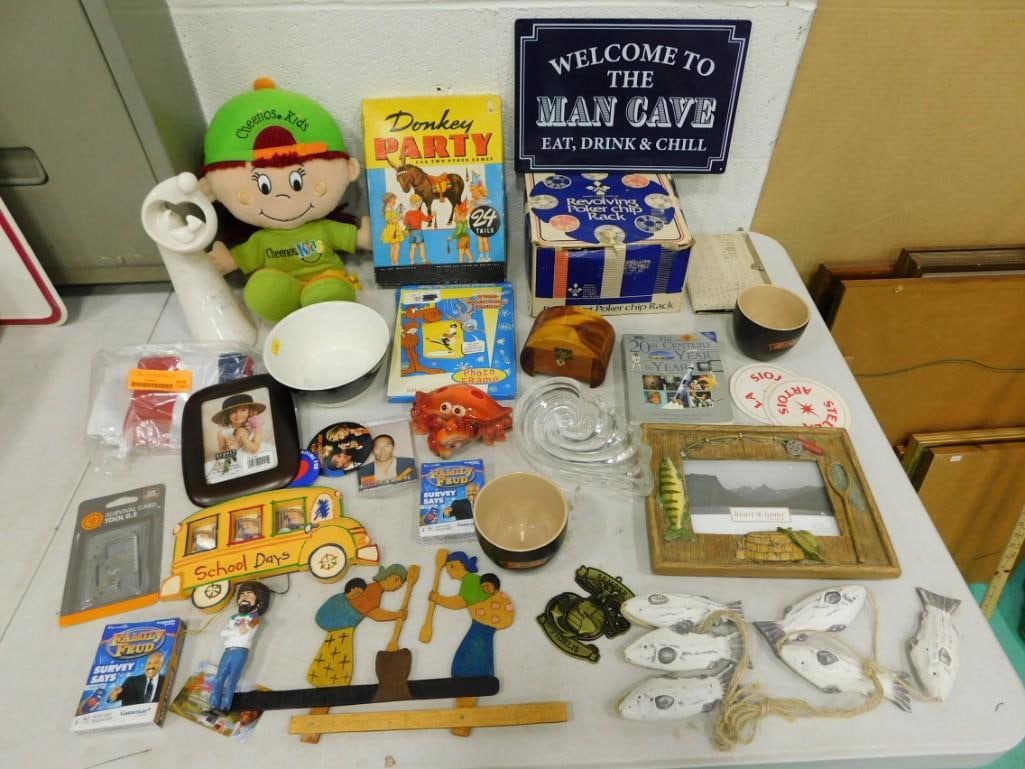 Lot of Vintage incl Cheerios Kids Plush Doll, Trinket Box, Shell Bowl, Circle of Love Figure, (1 of 9)