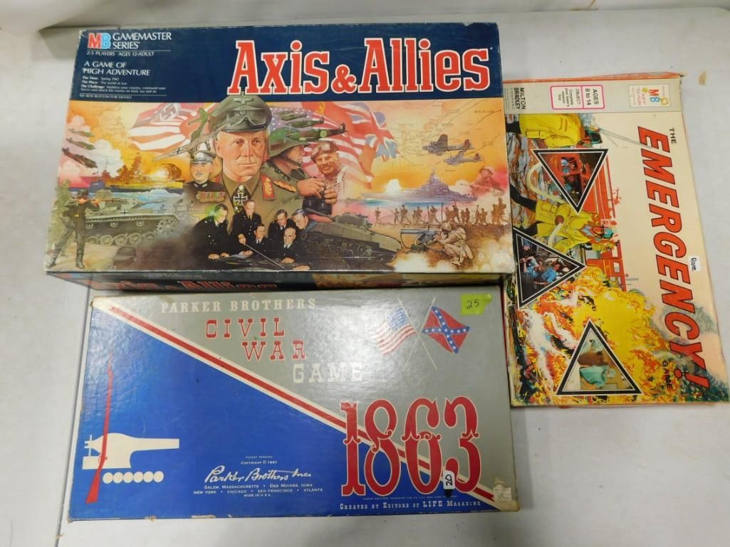 Board Games incl Axis & Allies, The Emergency Game, 1863 Civil War Game (1 of 8)