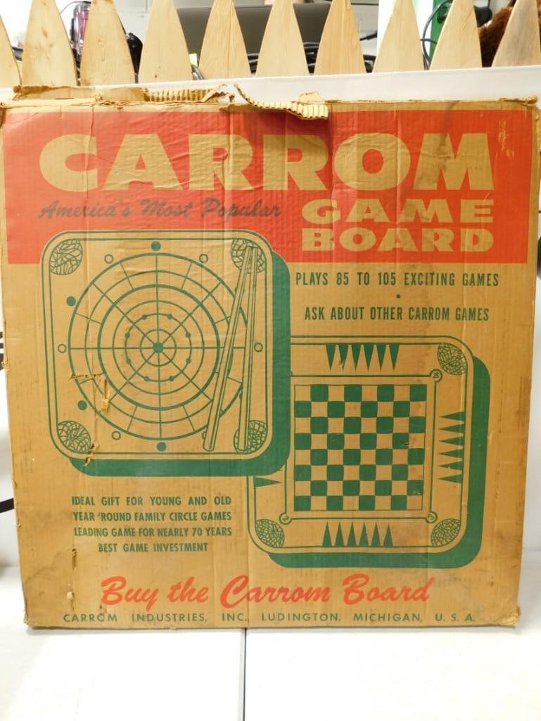 Vintage Carom Game Board: Vintage Carom Game Board Condition: not checked for completeness