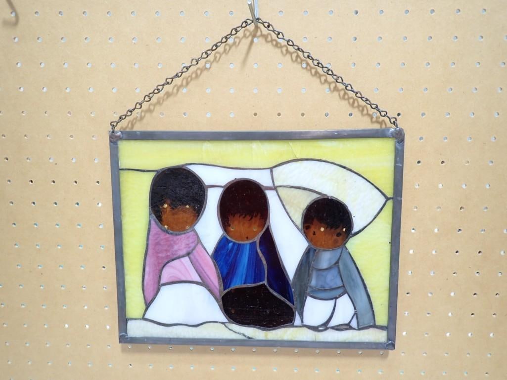 De Grazia Stained Glass Window Hanging Signed NO COA (1 of 7)