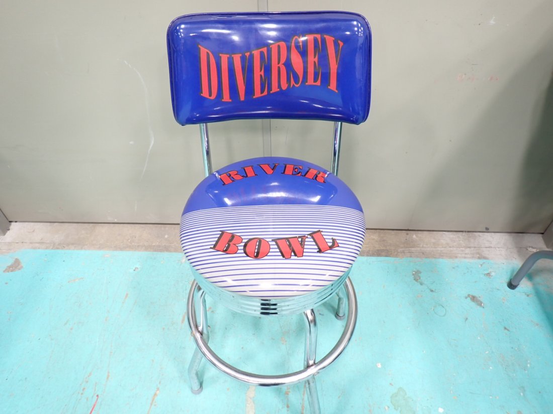 Diversey River Bowl Bowling Alley Bar Stool - it swivels (1 of 6)