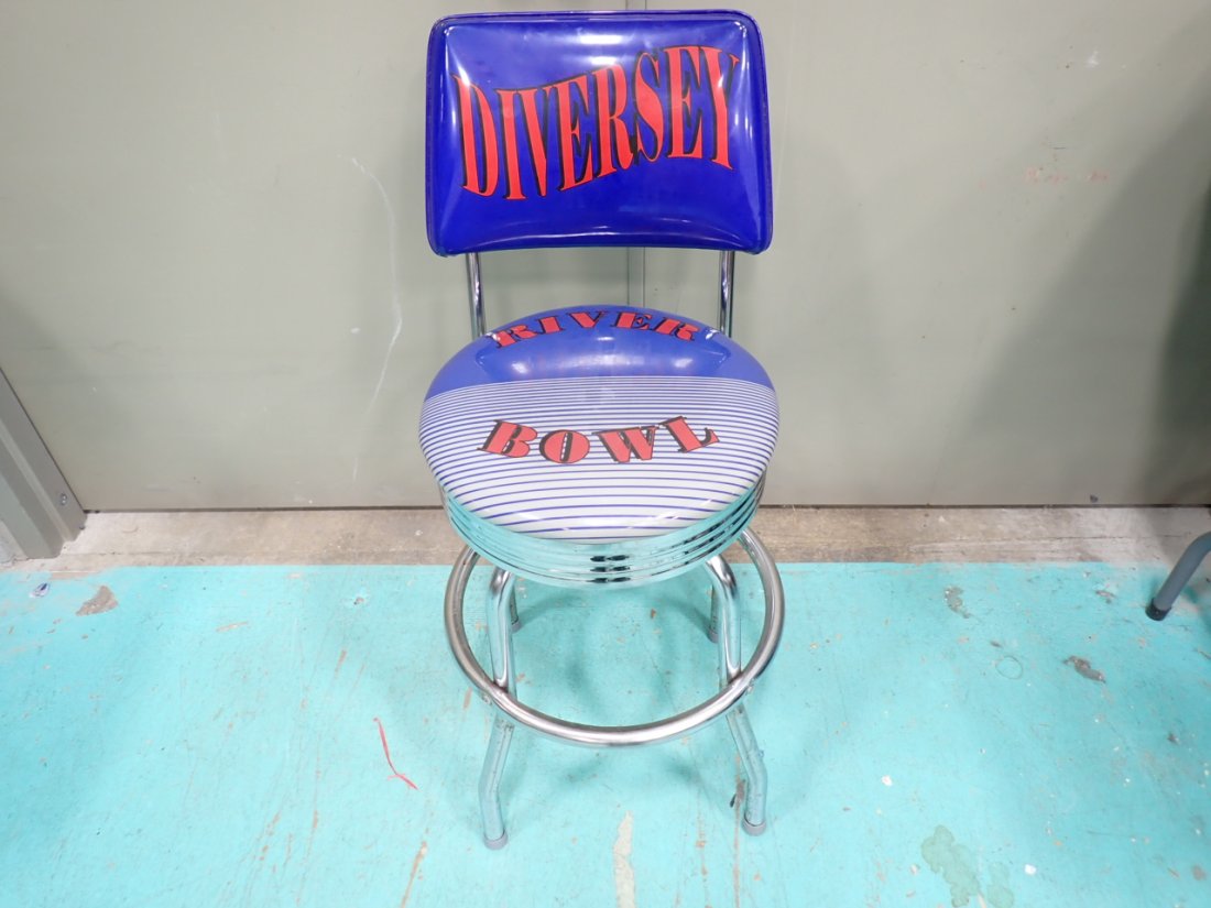 Diversey River Bowl Bowling Alley Bar Stool - it swivels (1 of 6)