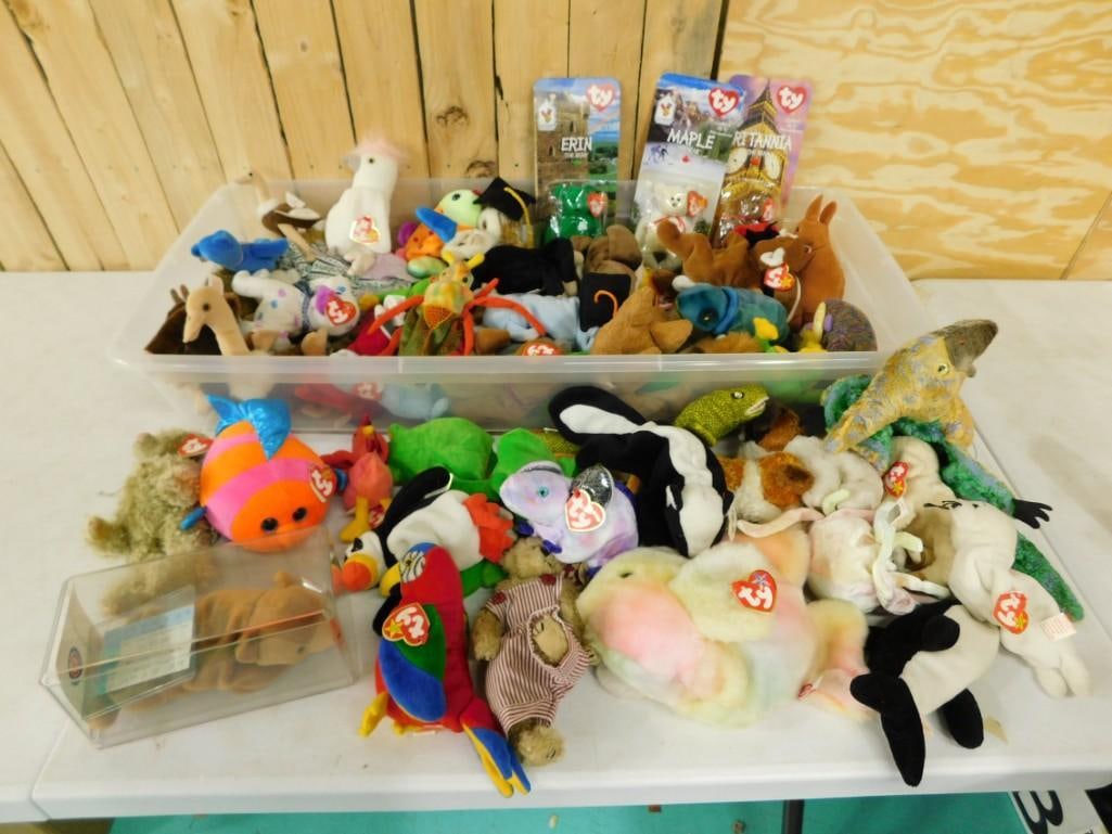 Lot of Ty Beanie Babies, etc incl Chicago Cubs Bear with Original 1997 Ticket, (1 of 10)
