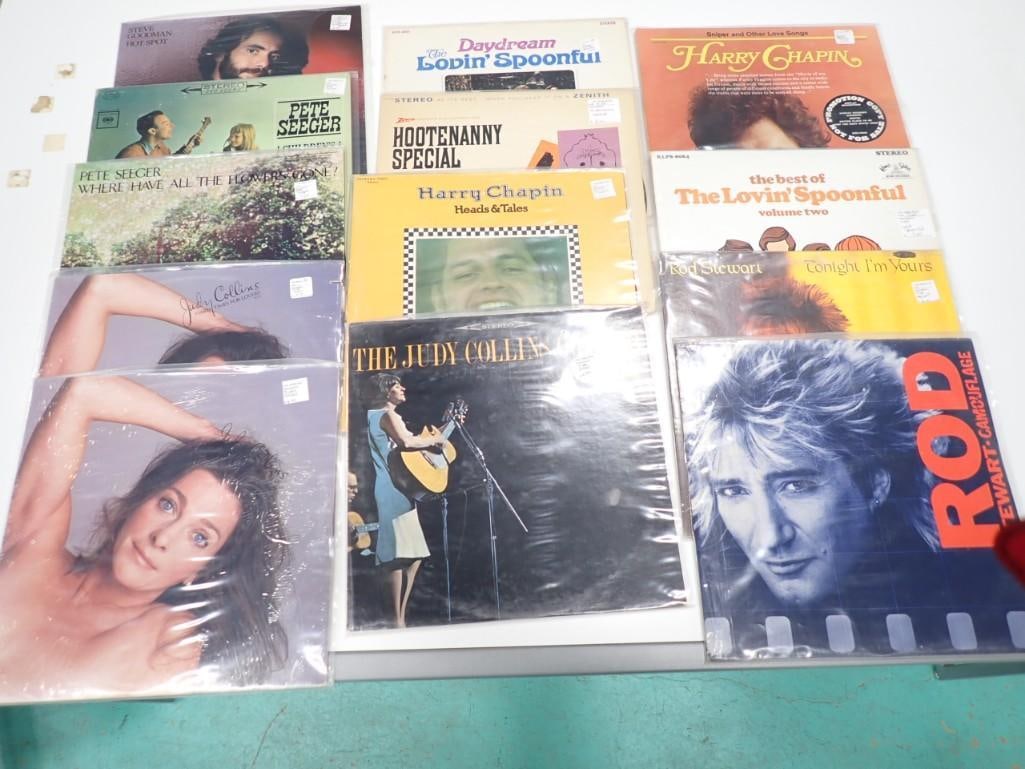 13 Vinyl Records incl Rd Stewart, Judy Collins, Harry Chapin, etc (1 of 6)