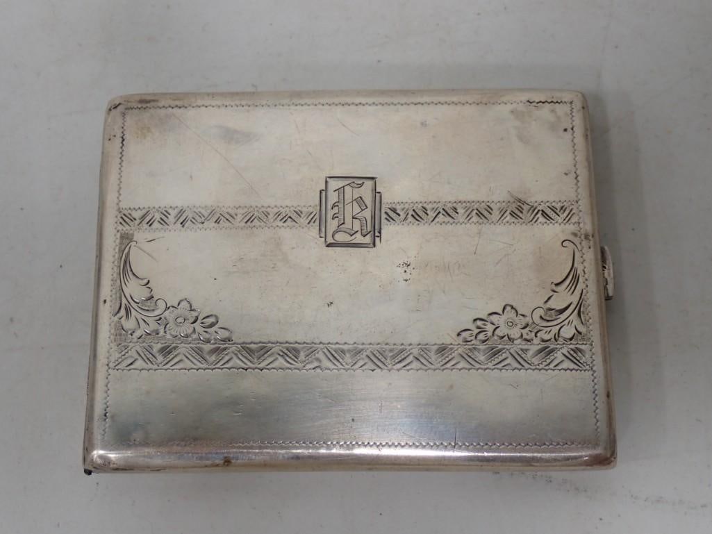 WW2 Sterling Silver Cigarette Holder- Engraved with NSDAP Eagle and Christmas (In German) (1 of 9)