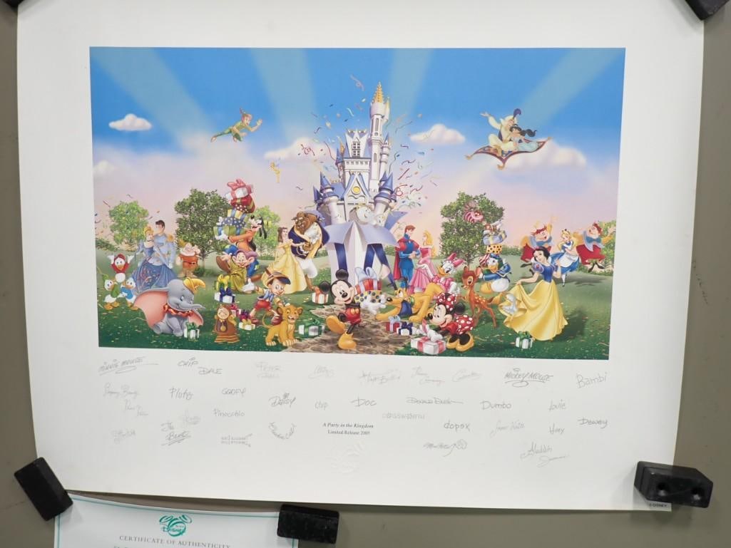 3 Disney Prints including Don Williams 815 /2000 numbered with COA, Party in the Kingdom (1 of 16)