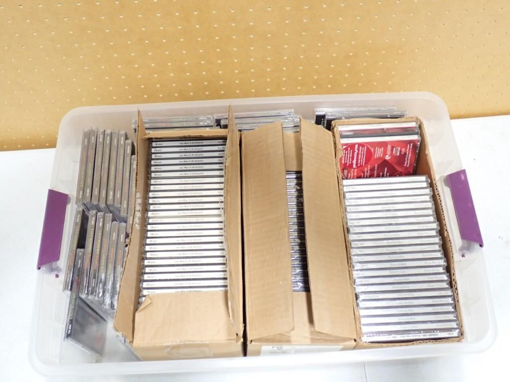 Large Bin full of Sealed Music CDs: Large Bin full of Sealed Music CDs - Saint Nicolas, 1001 ways to be Romantic Music, Lalo Schifrin