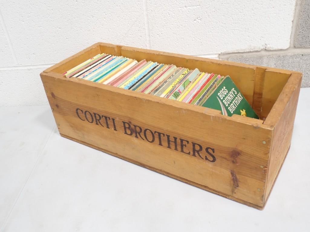 Wooden Crate full of Vintage Children's Books including Little Golden Books (1 of 18)