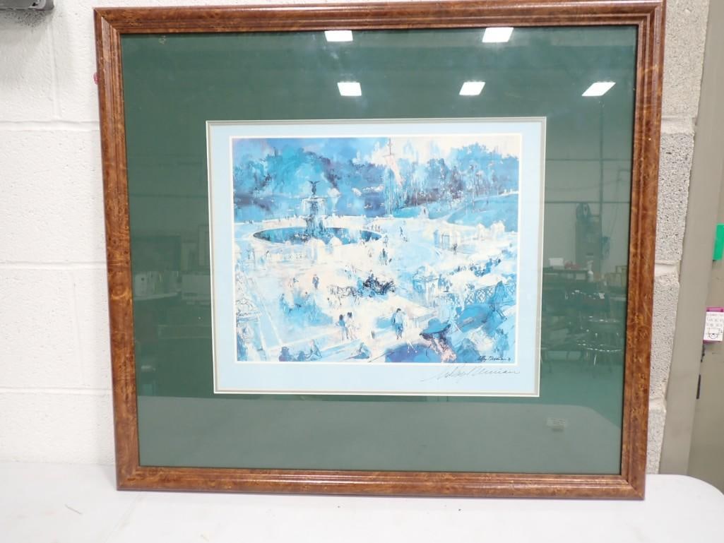 Leroy Neiman Hand Signed Framed Print - Bethesda Fountain (1 of 6)
