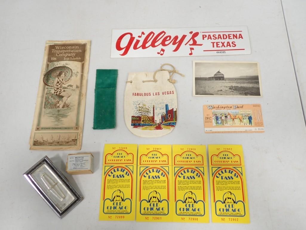 Smalls lot including Ephemera, Las Vegas , Bumper Sticker, Buick, etc.: Smalls lot including Ephemera, Las Vegas , Bumper Sticker, Buick, etc.