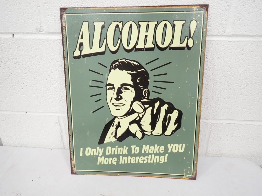 Novelty Alcohol Sign - I only drink to make you more interesting: Novelty Alcohol Sign - I only drink to make you more interesting