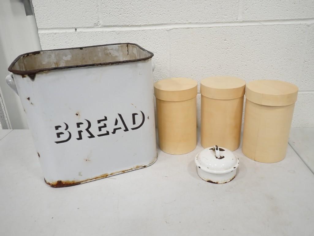 Vintage Kitchen Containers including Bread Box and canisters (1 of 12)