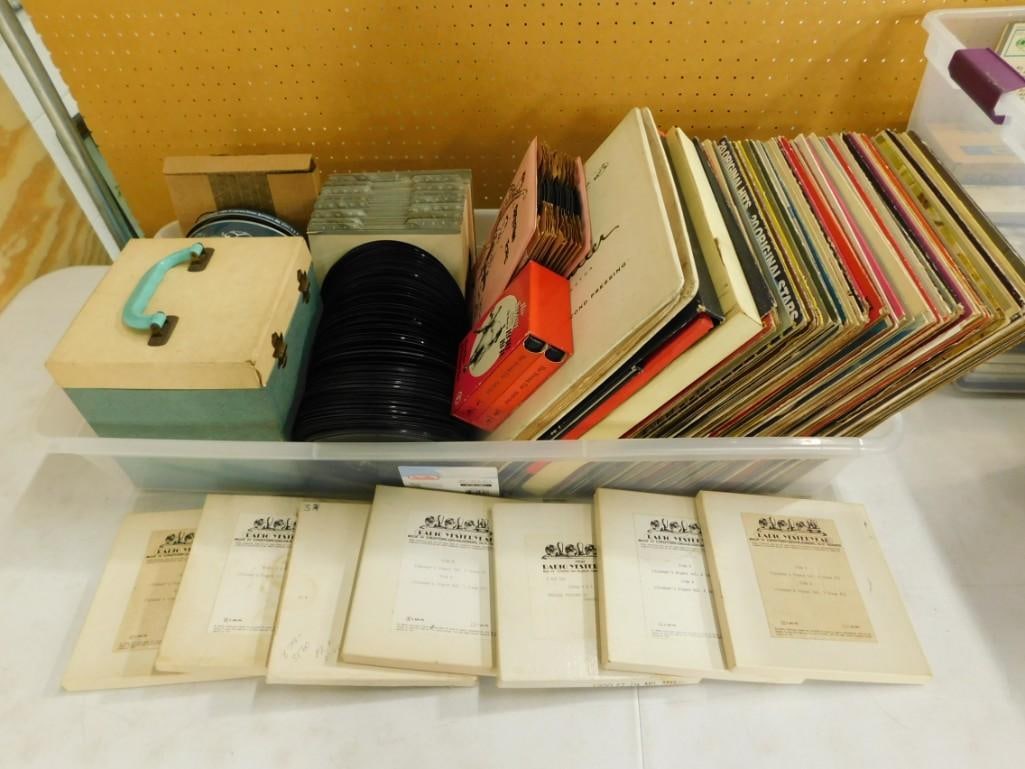 Vinyl Record Lot etc. including 45's with a case, LPs, etc. (1 of 20)
