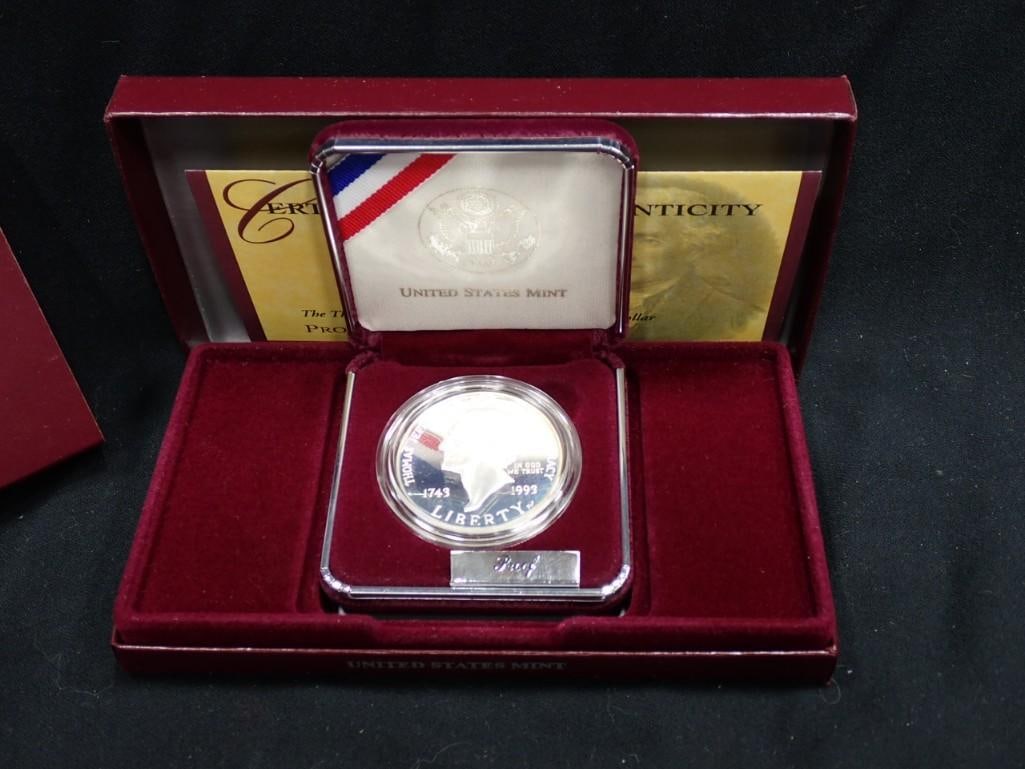 Thomas Jefferson 250th Anniversary Silver Dollar: Thomas Jefferson 250th Anniversary Silver Dollar