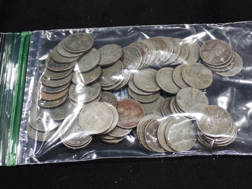 Approx 75 Steel Wheat Cent Pennies (1 of 5)