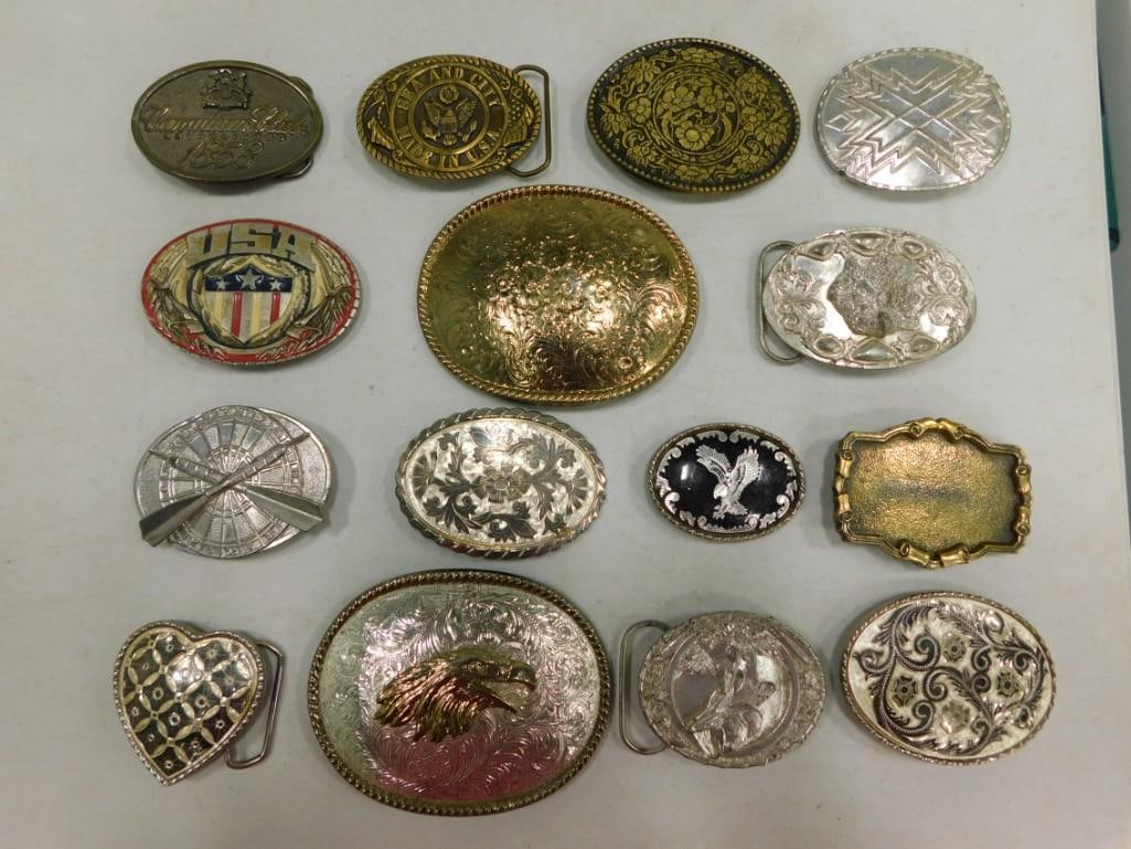 15 Belt Buckles: Lot of 15 Belt Buckles