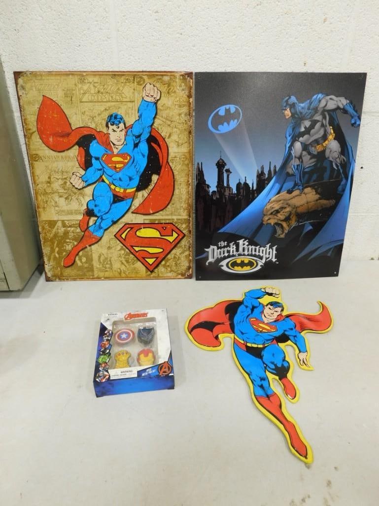 Metal Signs, etc incl Superman and Batman the Dark Knight Metal Signs (1 of 5)